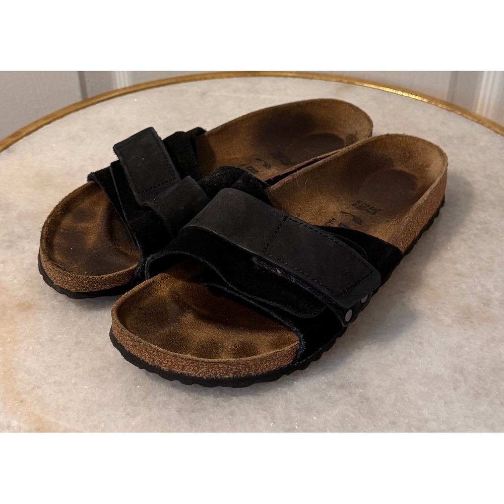 Birkenstock Oita Kyoto Black Suede Nubuck Leather Sandals Slides EU 37 US 6-6.5